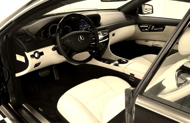 Black and White Mercedes Interior