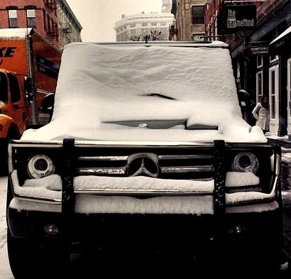 Mercedes G Class Covered In Snow