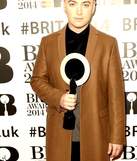 Sam Smith Wearing Armani at the 2014 Brit Award