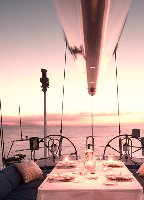Romantic Dinner, Sun, Sunset, Romantic, Sail